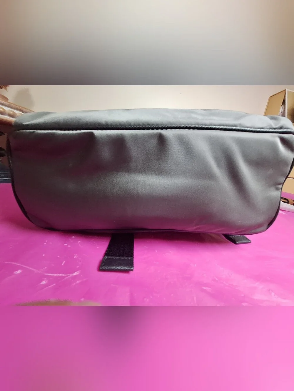 Michael Kors Gray Nylon Backpack with Silver Plate